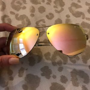 Quay Aviators (Oversized - Gold/Pink Lens)